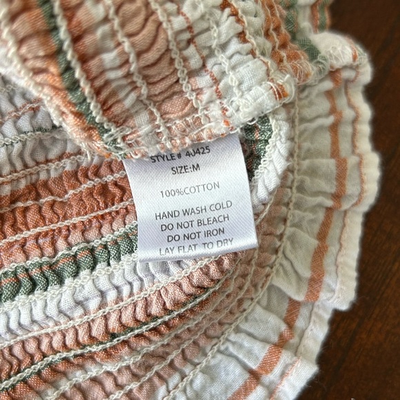 NECTAR CLOTHING Striped Off-Shoulder Top - Multicolor SIZE M 100% cotton - Picture 8 of 8